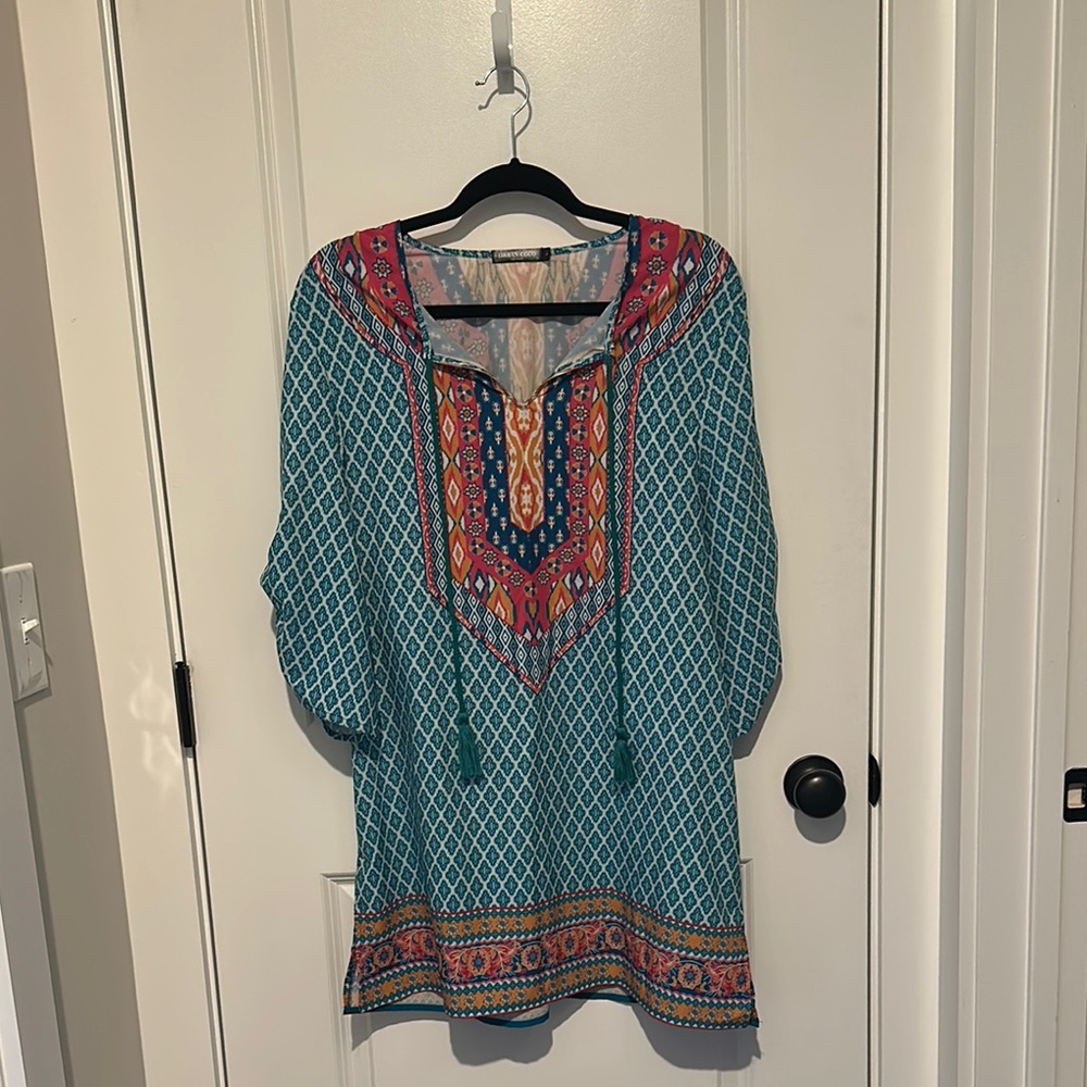 Bohemian Teal and Pink Women's Dress